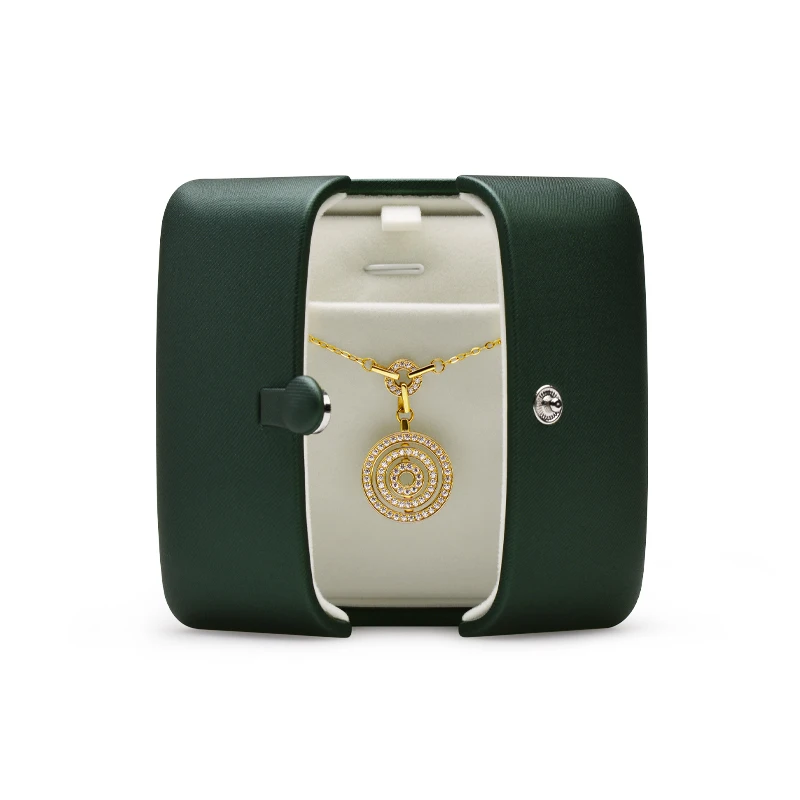 Oirlv Jewelry Box Packing Snap-fastener PU Leather Green Jewelry Boxes Green Ring Box Organizadores Bracelet Display Gift Box