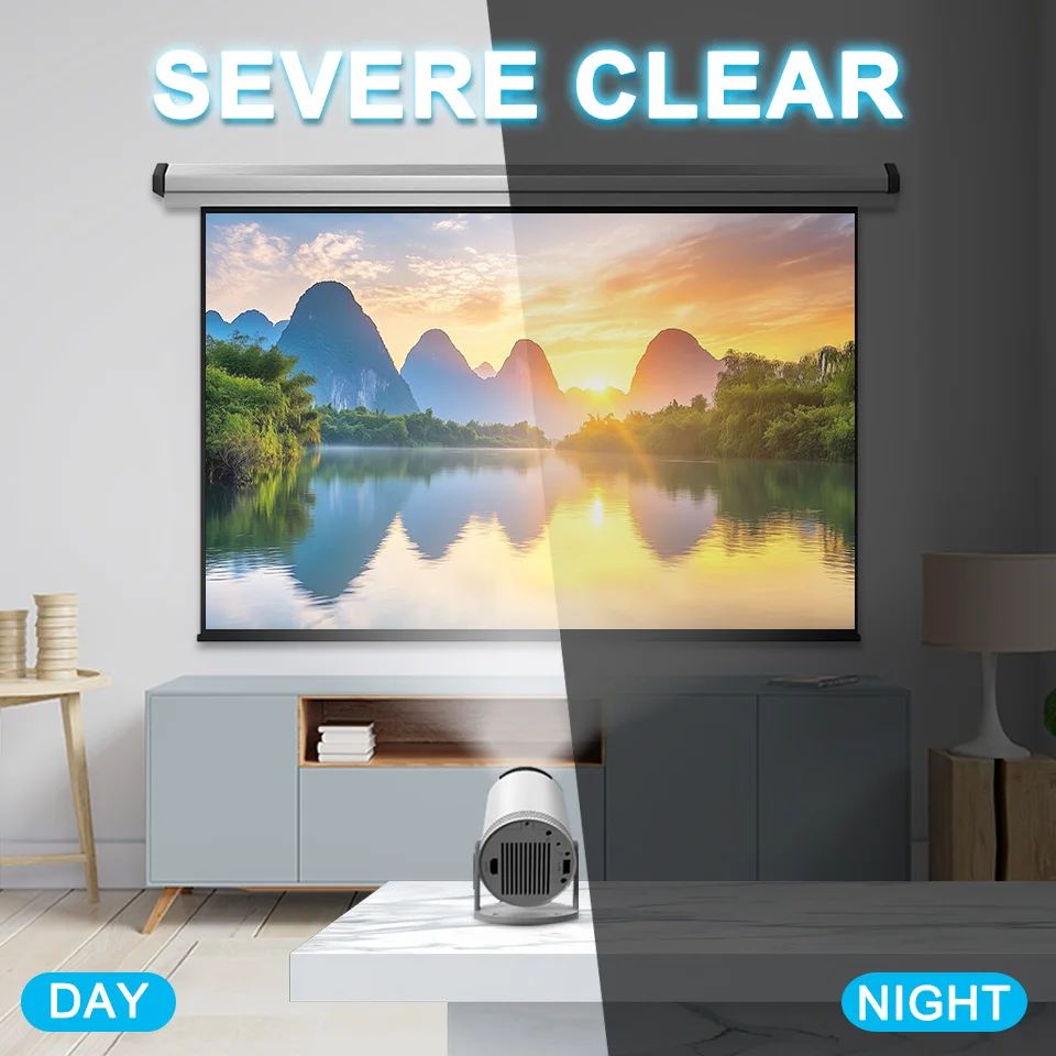 Doble décima promoción FY300 Mini proyector compatible con decodificación de vídeo 1080P WiFi Dual BT 5,0 proyectores de vídeo de cine en casa al aire libre