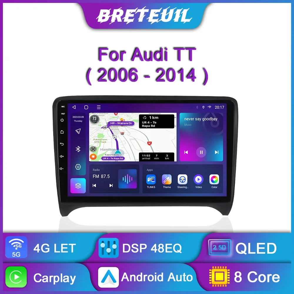 

Car Radio For Audi TT MK2 8J 2006 - 2014 Android Multimedia Video Player Navigation GPS Carplay QLED Touch Screen Auto Stereo 8G