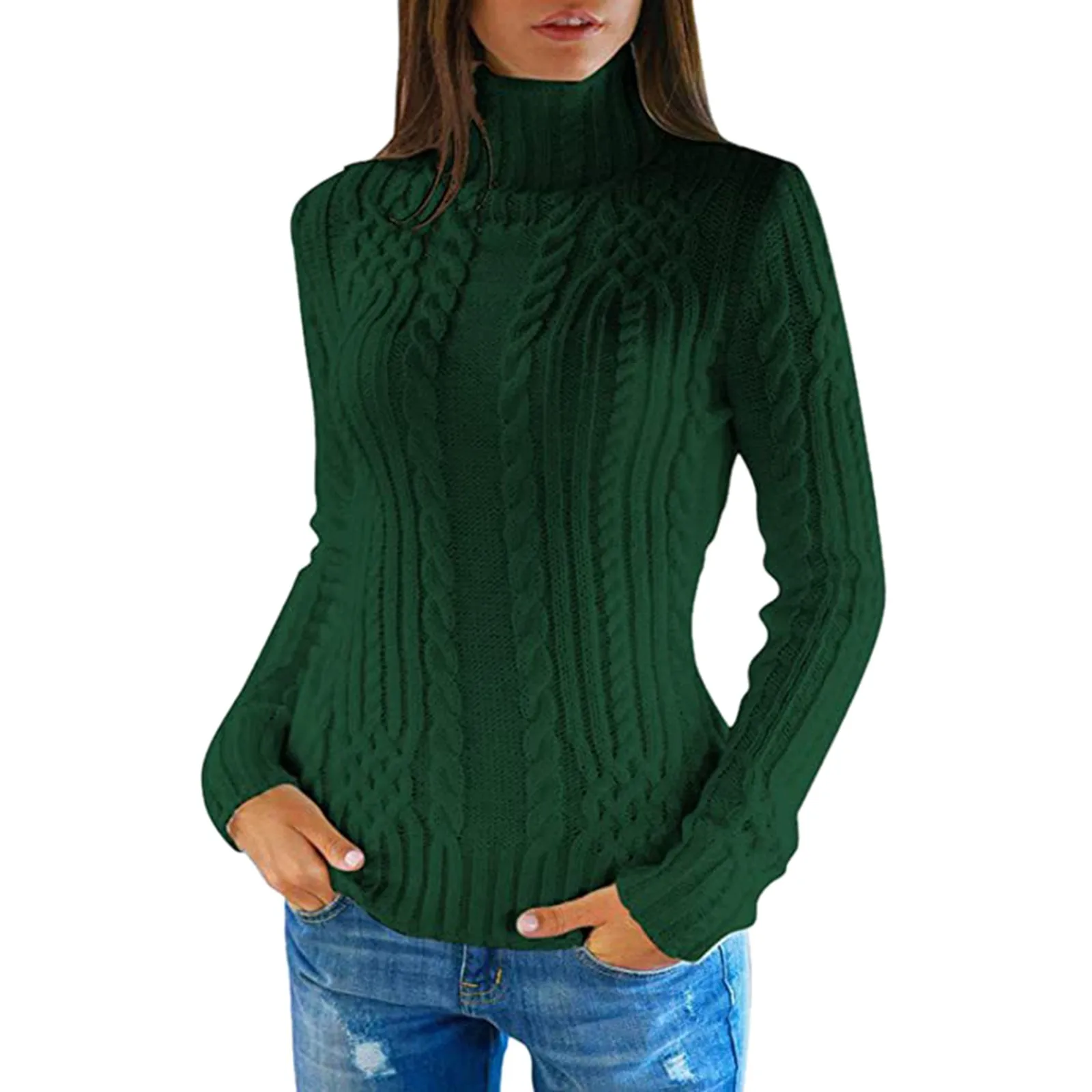 Cashmere Sweater Women Knitted Sweaters Wool Turtleneck Long-Sleeve Pullover Winter Autumn Jumper Clothes Female Tops