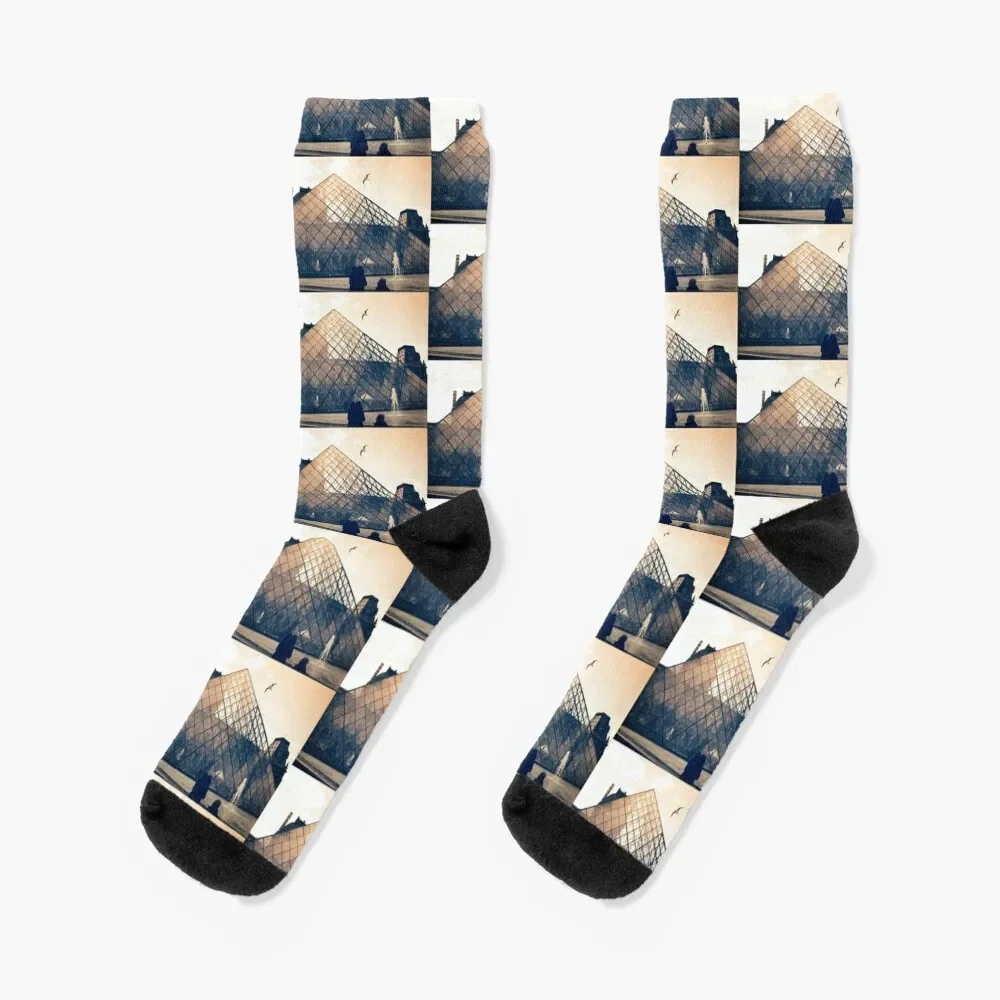 Louvre Museum Socks funny gifts gym aesthetic Male Socks Women's