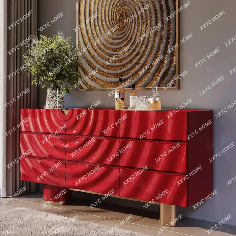 XX  light luxury solid wood 9 chest cabinet villa restaurant storage cabinet