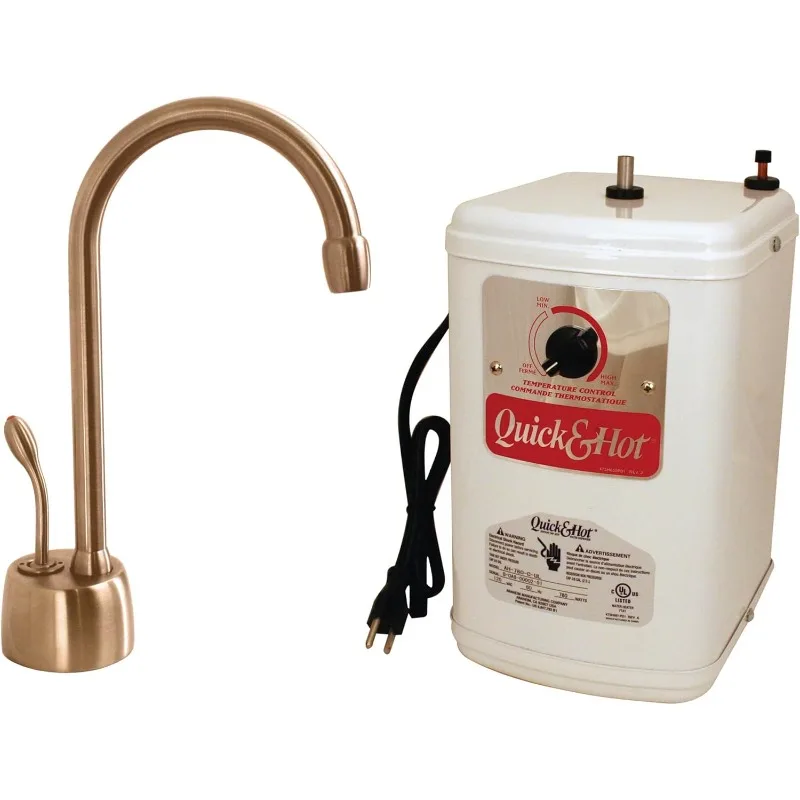 

Westbrass D271H-11 Velosah 9-дюймовый смеситель с диспенсером для горячей воды с 1 ручкой и термостатическим резервуаром для горячей воды, античная медь