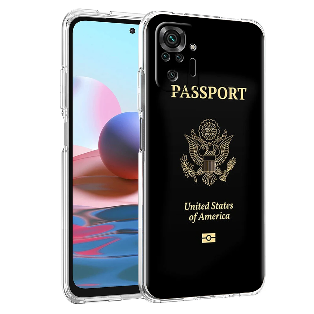 Capa de telefone de passaporte de Marrocos para Redmi Note 10 11 12 7 8 8T 9 K40 Gaming 9A 9C Pro Plus Bolsa de silicone transparente