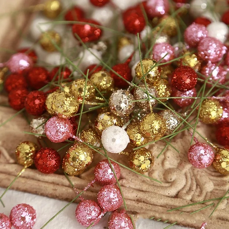 50/100 stücke Hause Dekoration Berry Künstliche Schaum Blume Weihnachten Baum Weihnachten Party Decor Kuchen Geschenk Box Dekoration Zubehör – Detail 5