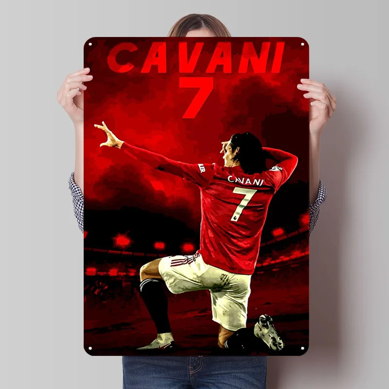 Знак Cavani Manchester United, спортивный постер, предметы украшения стены, металлические жестяные вывески на заказ для настенного художественного украшения, игровая комната Deko