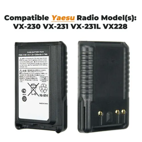 

NEW 7.2V 1200mAh Replacement Ni-MH Battery Pack FNB-V106 for Radio Walkie Talkie Yaesu Vertex VX-230