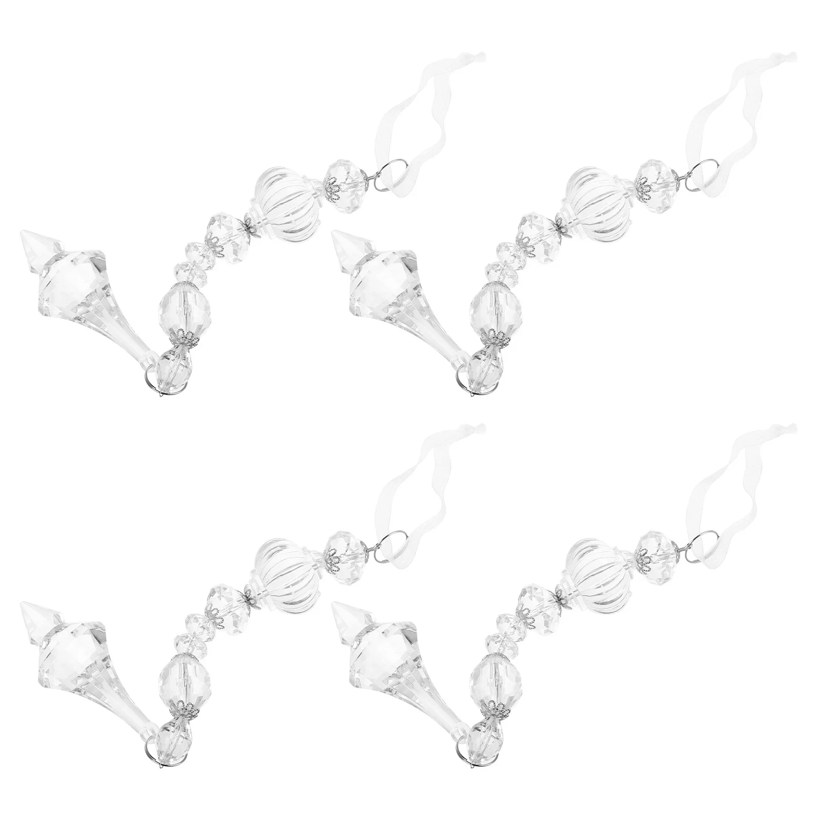 

4Pcs Clear Acrylic Christmas Tree Ornaments Teardrop Hanging Crystals Water Drop Decorations Clear Crystal Ornaments