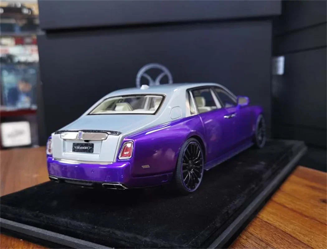 1:18 Mansory For Rolls Royce Phantom VIII Resin Diecast Model Car Gift Blue Silver Toys Hobby Collection Display Ornaments