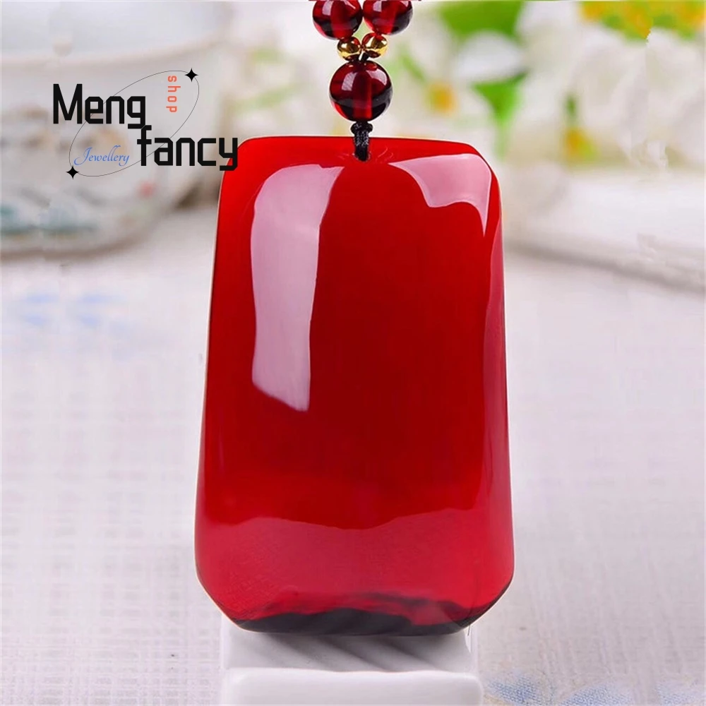 

Blood Amber Pendant, Carefree Brand Sweater Chain, Beeswax Amber Pendant For Men And Women, Wine Red Fashion Jewelry Exquisite