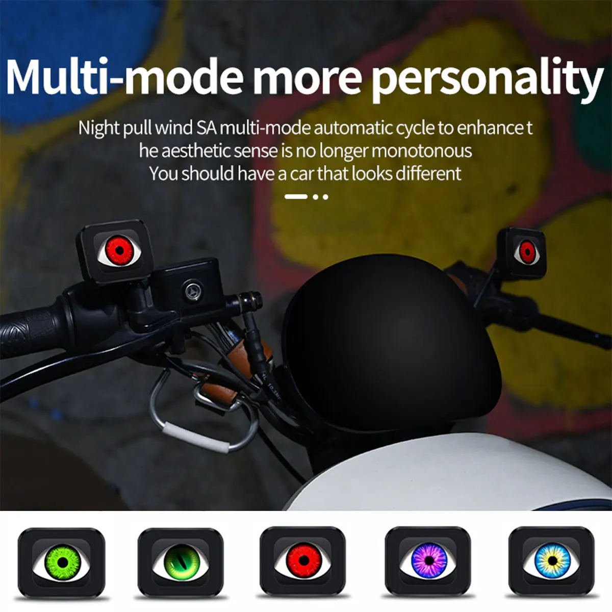 دراجة نارية ضوء الزخرفية 6 طرق 12-36 فولت LED الديناميكية الشيطان العين أضواء مرآة الرؤية الخلفية شيطان العين دراجة نارية التحديثية أطقم.