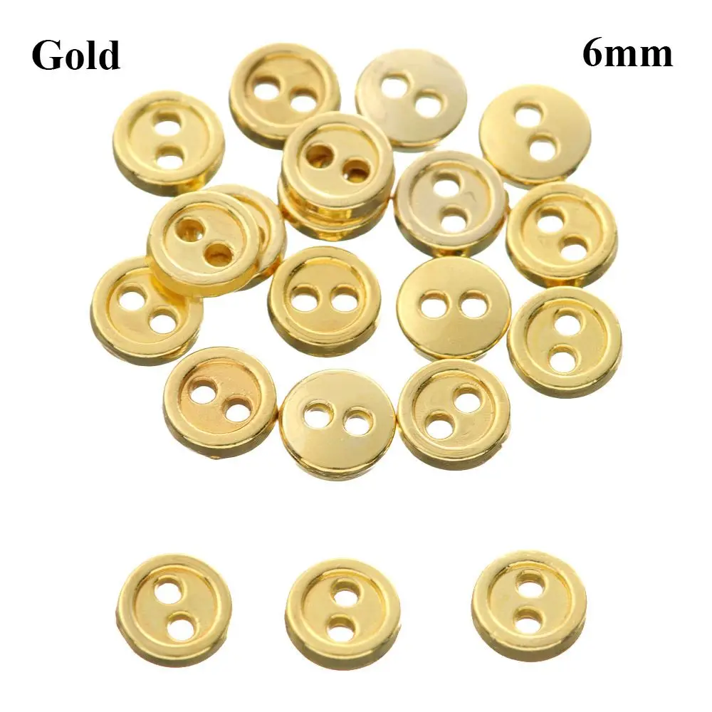 

20pcs Lovely Two Holes Accessories Clothing Sewing Craft Mini Metal Buttons DIY Clothes Dolls Strap Buckles