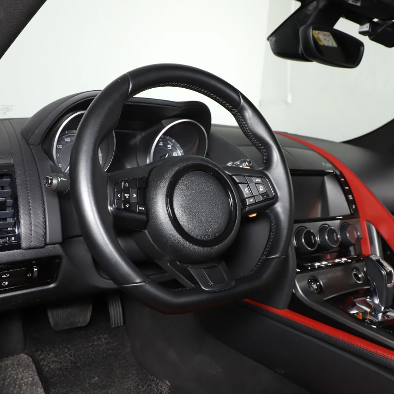 For Jaguar F-TYPE XFL F-PACE XE XEL X761 X760 ABS Carbon Fiber/Black Car Steering Wheel Ring Decorative Sticker Car Accessories - view 4