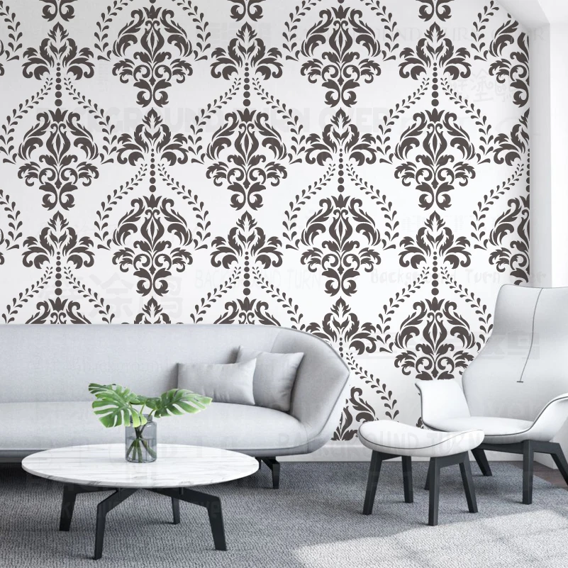 30cm - 70cm Stencil Wall For Painting Decor Plaster Decorative Decors Template Rococo Baroque Retro Luxury Vintage S004