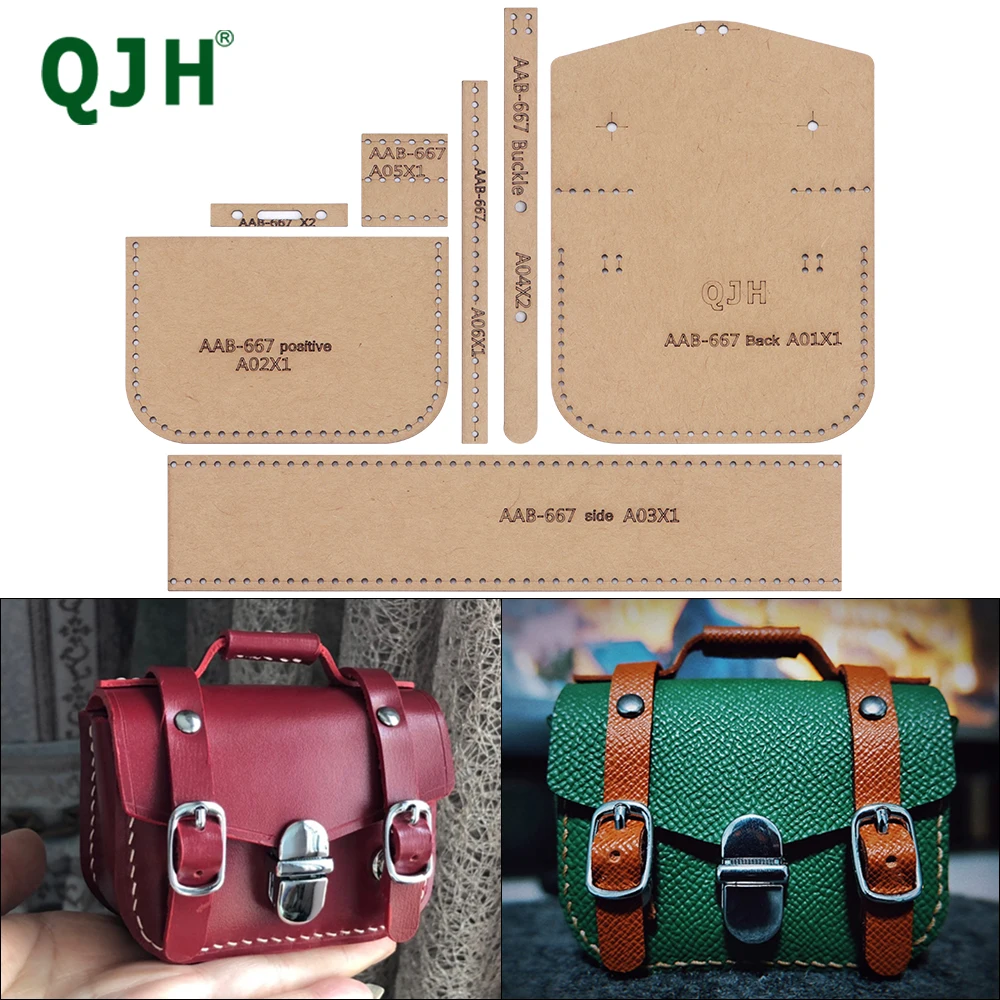 1 Set DIY-Nähvorlage mit Loch, Mini-Ledertaschen-Papiermuster, Leder-Geldbörsen-Herstellungsvorlage – Lederhandwerk Mol