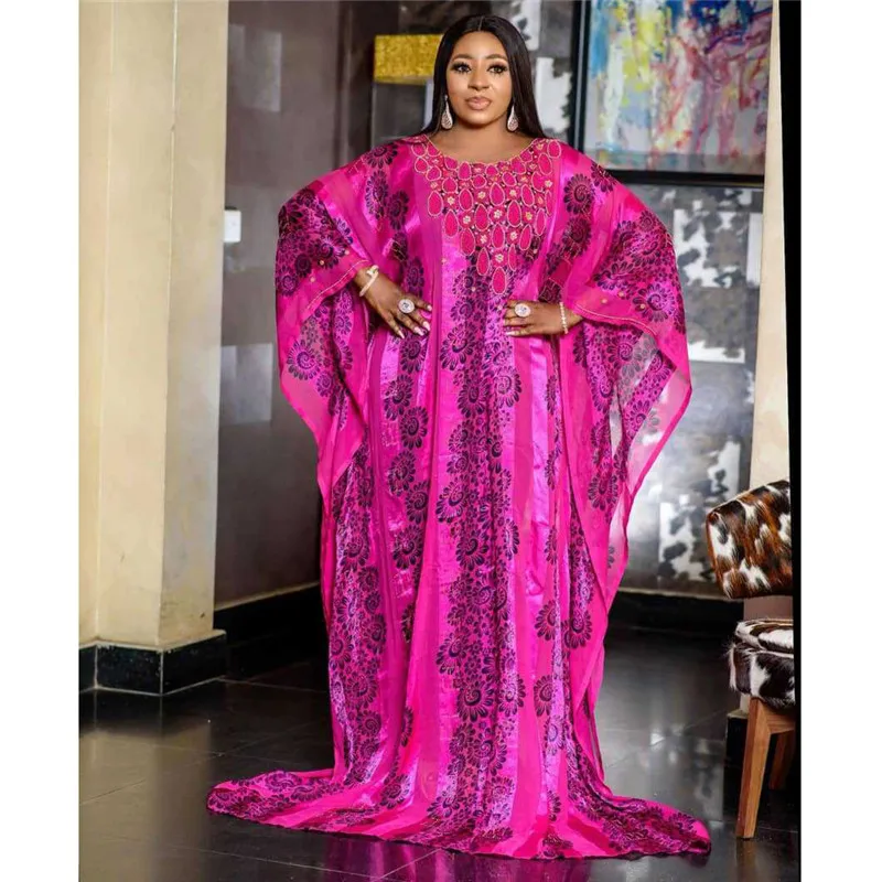 

Diamonds African Dresses for Women Loose Chiffon Maxi Dashiki Muslim Dress Ramadan Eid Kaftan Moroccan Gown Arabic Robe Abaya