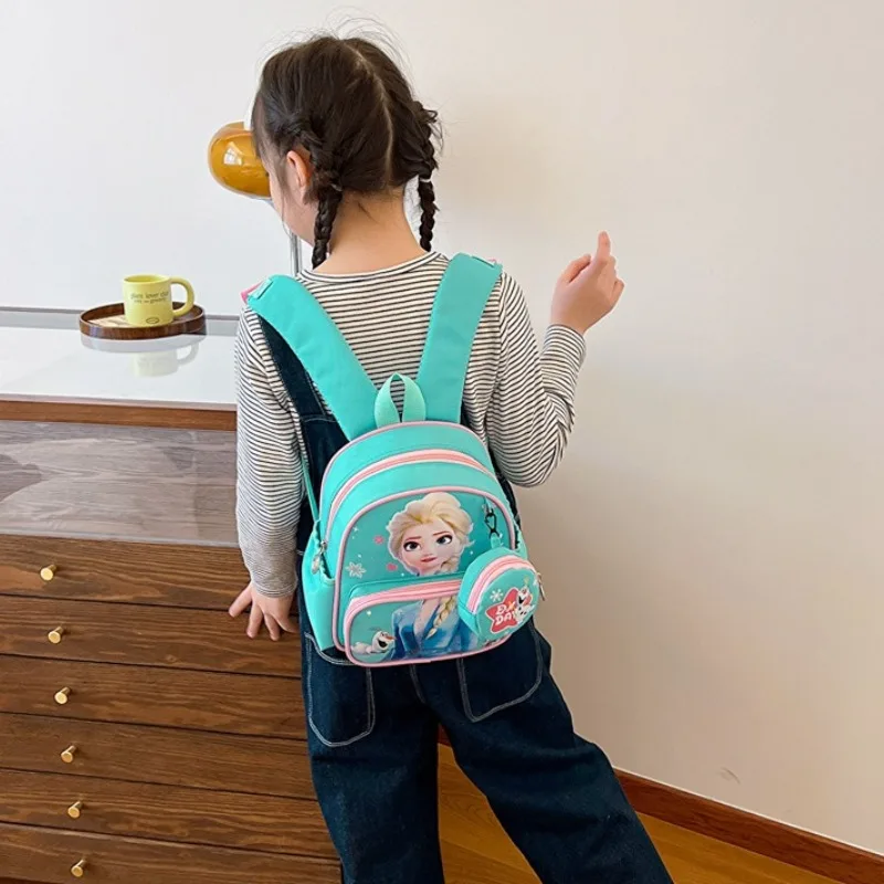 حقيبة ظهر ديزني فروزن للأطفال لرياض الأطفال في مرحلة ما قبل المدرسة للأولاد والبنات من 3 إلى 6 سنوات حقيبة ظهر لطيفة مزدوجة الكتف للسفر المدرسي