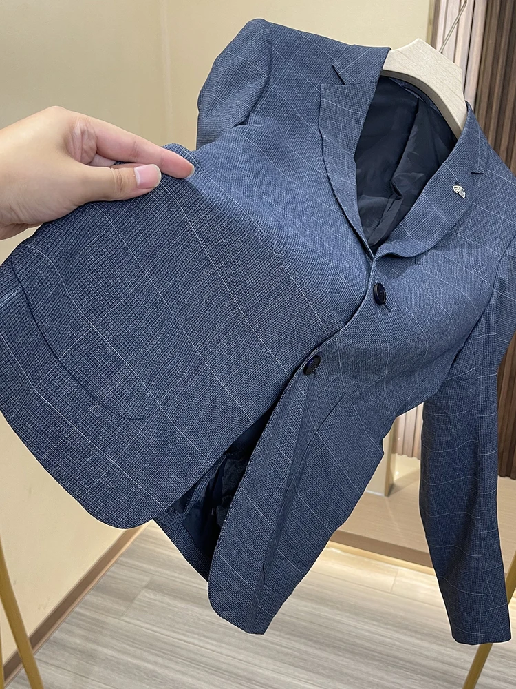 

Slim Fit Men's Suit Jaet Faionable Busin Casual Long Sve Stand Length Youth Spring Summer Autumn Single Breasted