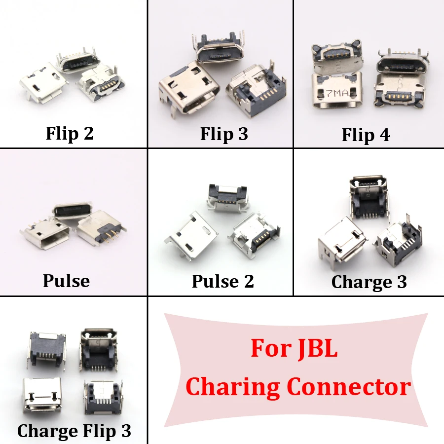 1pc For JBL charge 4 FLIP 3 4 2 Pulse 2 flip4 Bluetooth Speaker Mini Micro USB Jack Charging Connector Power Plug Repair Parts