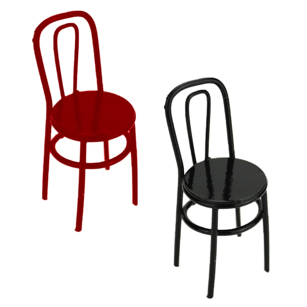 2Pcs Mini Chair Alloy Miniature Decor for Dollhouse Mini Room Decor Tiny Furniture Set Home Office Desk Accent Chic Photo Prop