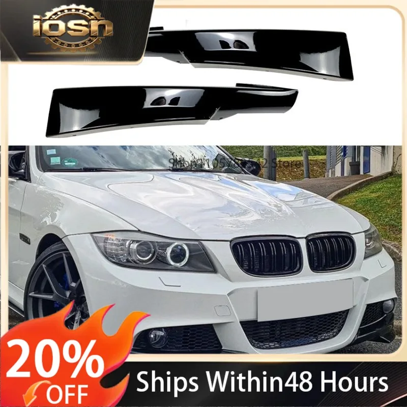 TLXT  Front Bumper Lip Spoiler for BMW 3 Series E90 320i 330i LCI 2009-2012 Exterior Body Kit Modification Accessories