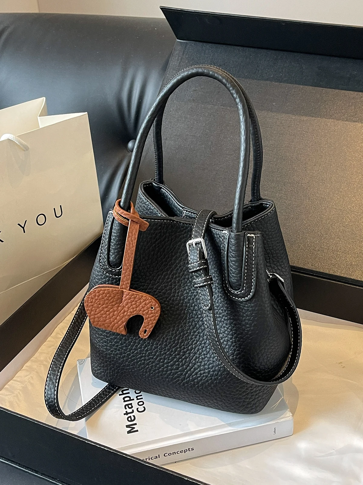 

Faionable Autumn Winter Small Buet Bag Women's Handbag Sli Crossbody Market Basket Soft PU Leather Pure Color