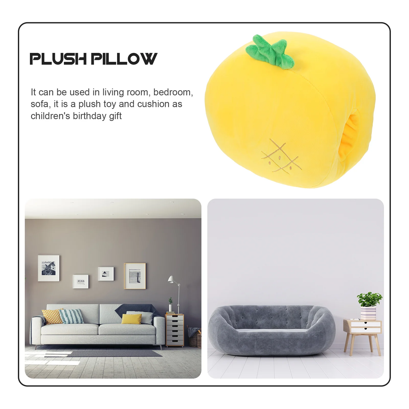 

Luxshiny Avocado Pillow Fruit Stuffed Animal Soft Hugging Decorative Yellow PP Cotton Hand Warmer Cute