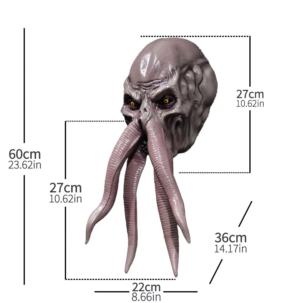 Baldur\'s Gate 3 Lllithid Mind Flayer Squiddy Mask Cosplay Animal Octopuses Monster Latex Helmet Halloween Party Costume puntelli