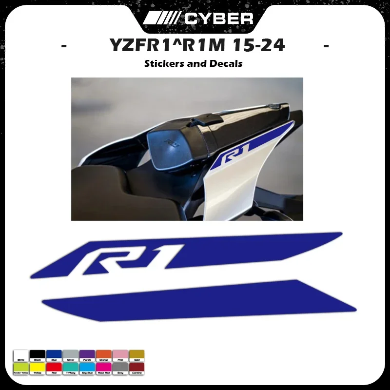 

Rear Tail Fairing Sticker Rear Seat Line Hollowing 2015-2024 20 22 23 24 All Logo For YAMAHA YZFR1 YZF-R1 R1M YZF1000