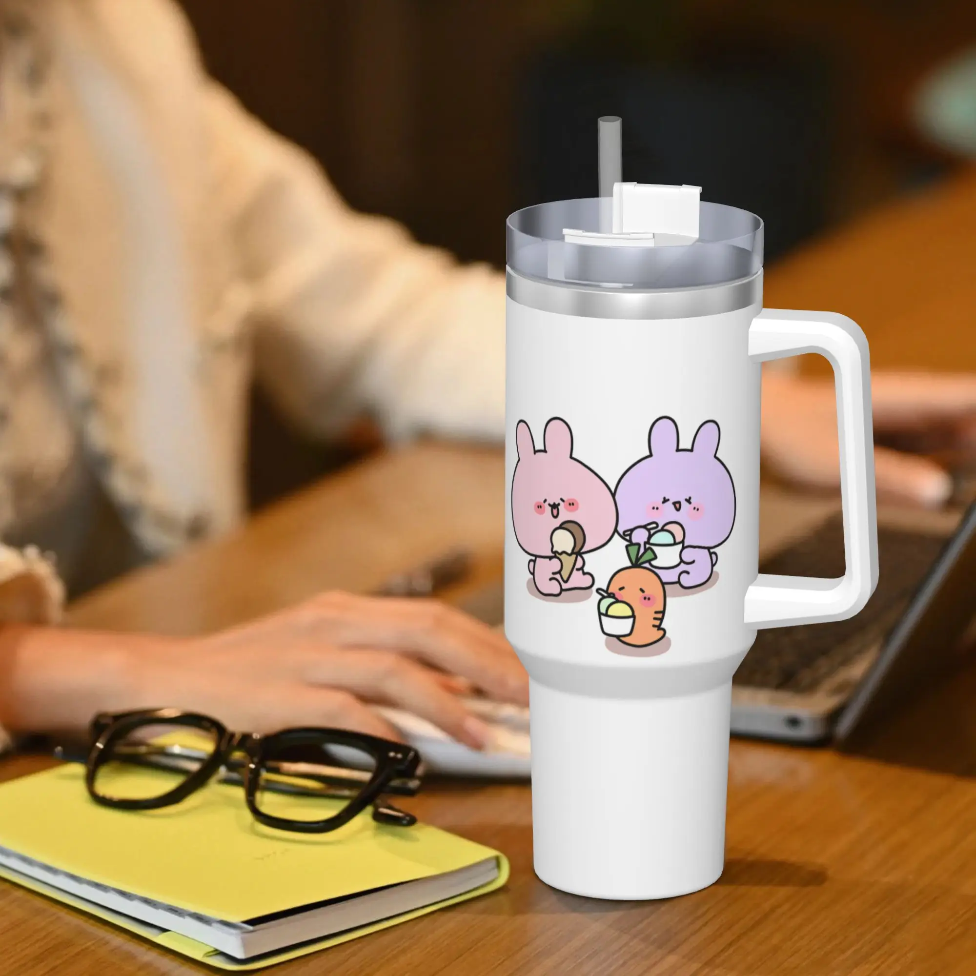 

Asamimichan and Anemimi Stainless Steel Tumbler Travel Mugs Cup 40oz Coffee Mug Keep Heat Cold and Hot Milk Tea Water Bottle