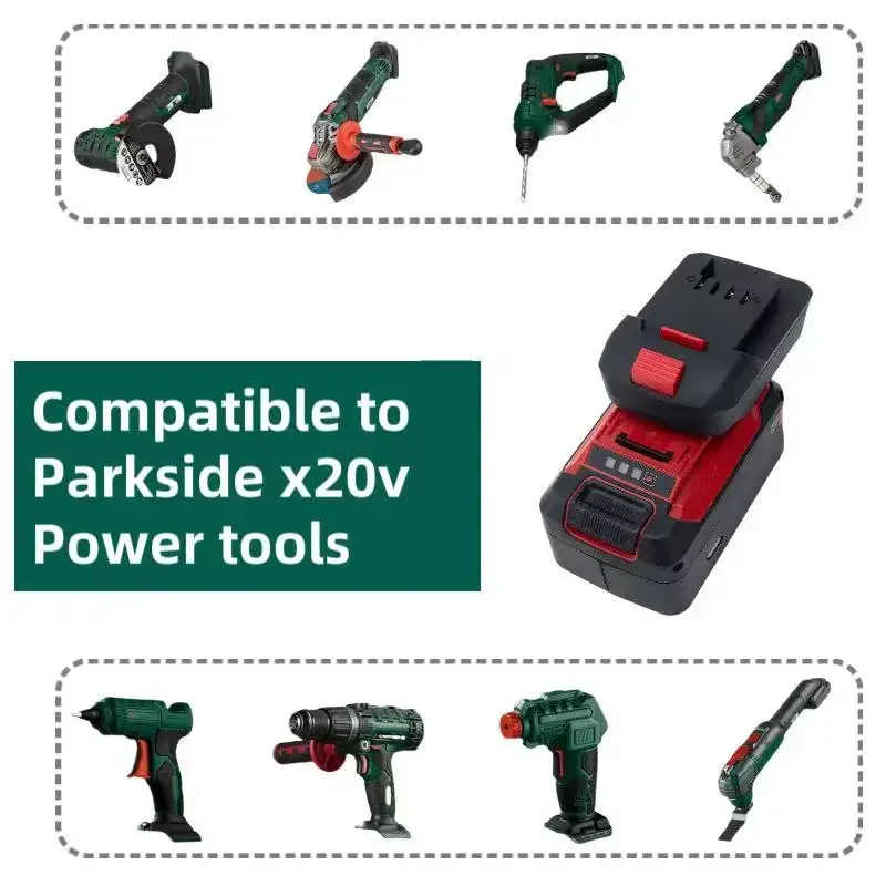 Adapter For Ein-hell For Ozito 18v Lithium Battery Converter To Lidl Parkside x20v Tool ﻿Convert (Not include tools and battey)