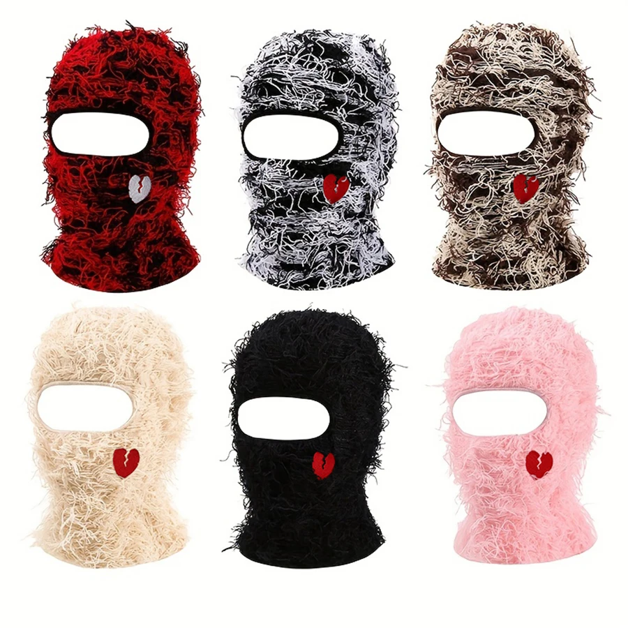 Distressed Solid Color Balaclava Mask Windproof, Breathable, Comfortable for Casual Style, Motorcycle, Skiing, and More For Wome