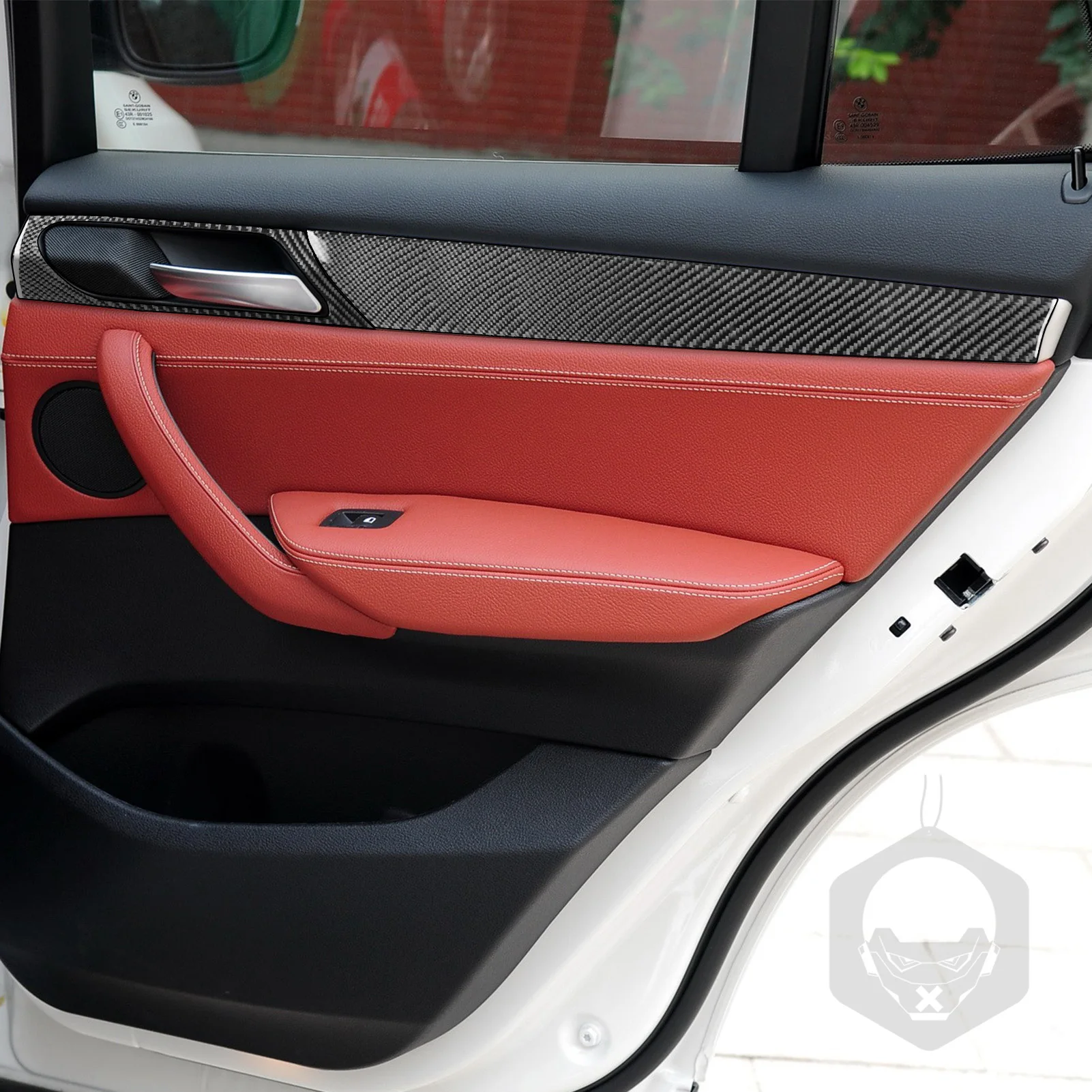 For BMW X3 F25 X4 F26 2011-2017 Real Soft Carbon Fiber Car Interior Accessories Inner Door Handle Switch Panel Strip Decoration
