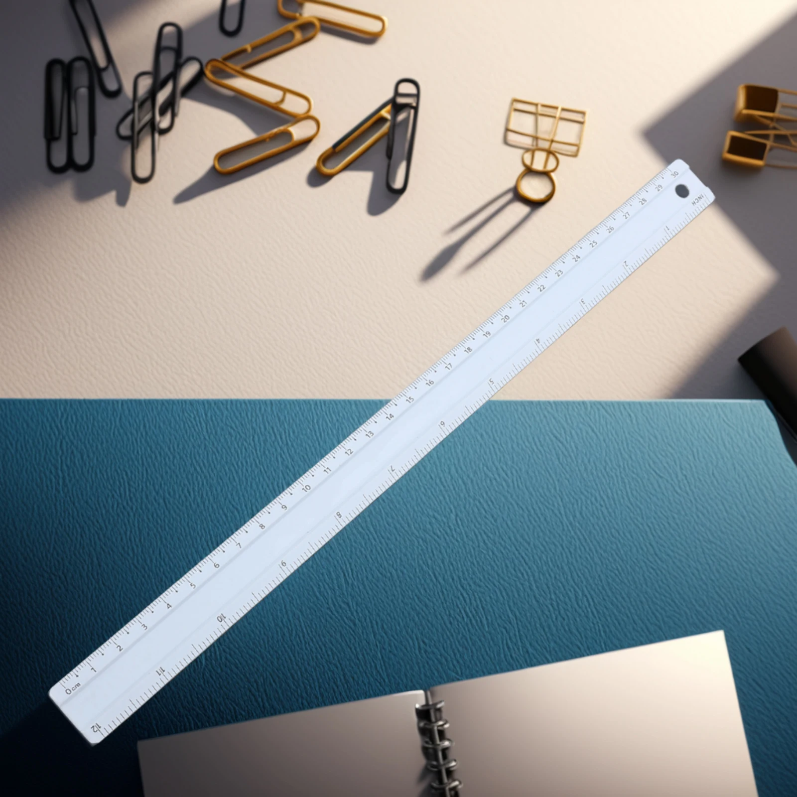 Aluminum Alloy Ruler Sky Clear Scale Measuring Tool Student Stationery Drawing Accessory Office Supply Multi Functional