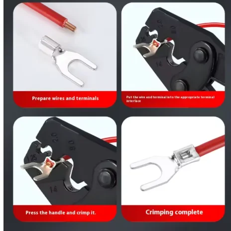 HD-6 HS-8 HX-10 HS-14 HS-16 HX-16 Non-Insulated Terminals Crimper 1.25-38mm Easy Crimp Pliers Wire Connector Electrician Tool