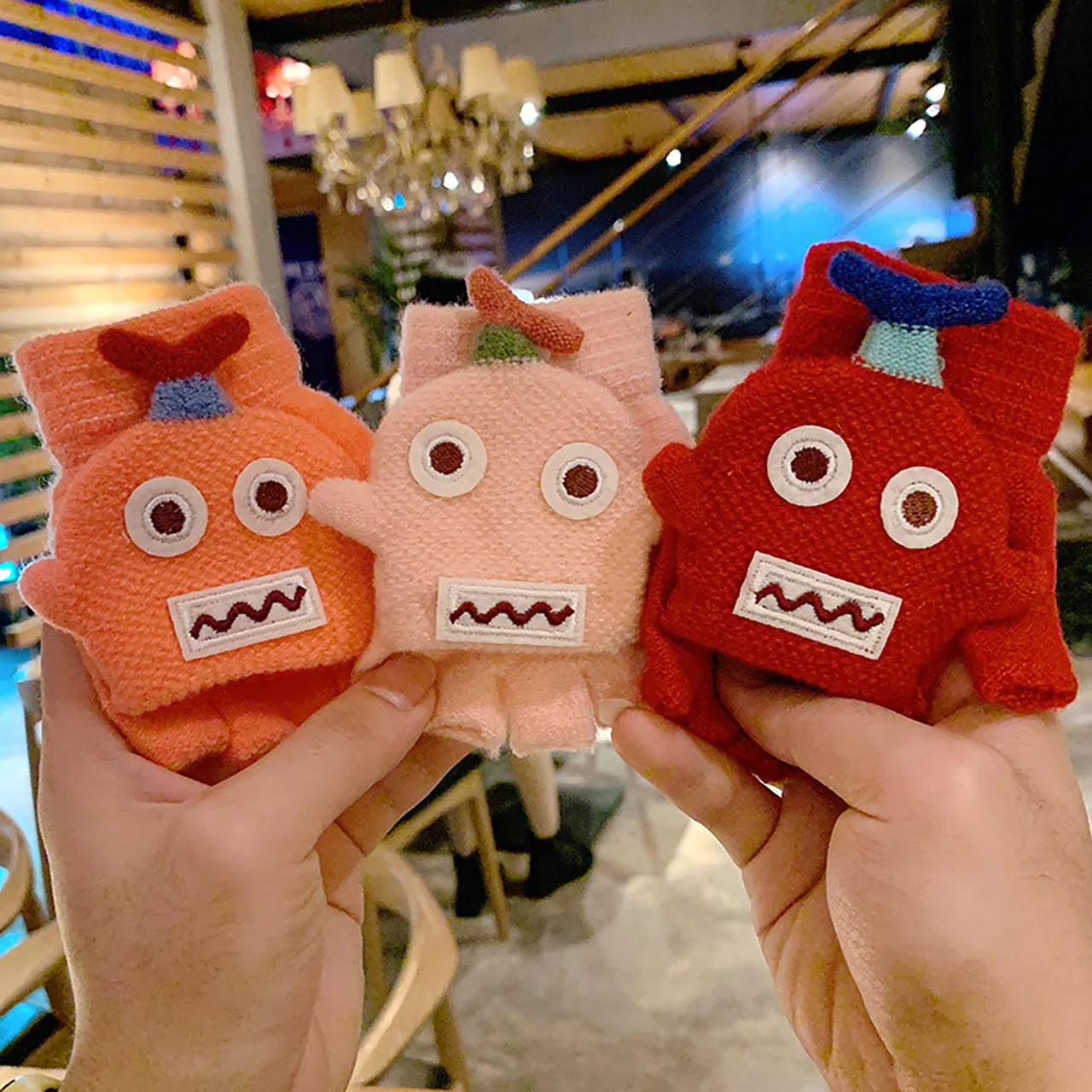 

Зимние детские перчатки с половиной пальца, забавные детские варежки с раздельными пальцами с героями мультфильмов, велосипедные перчатки для мальчиков от 2 до 6 лет, детские чехлы для рук