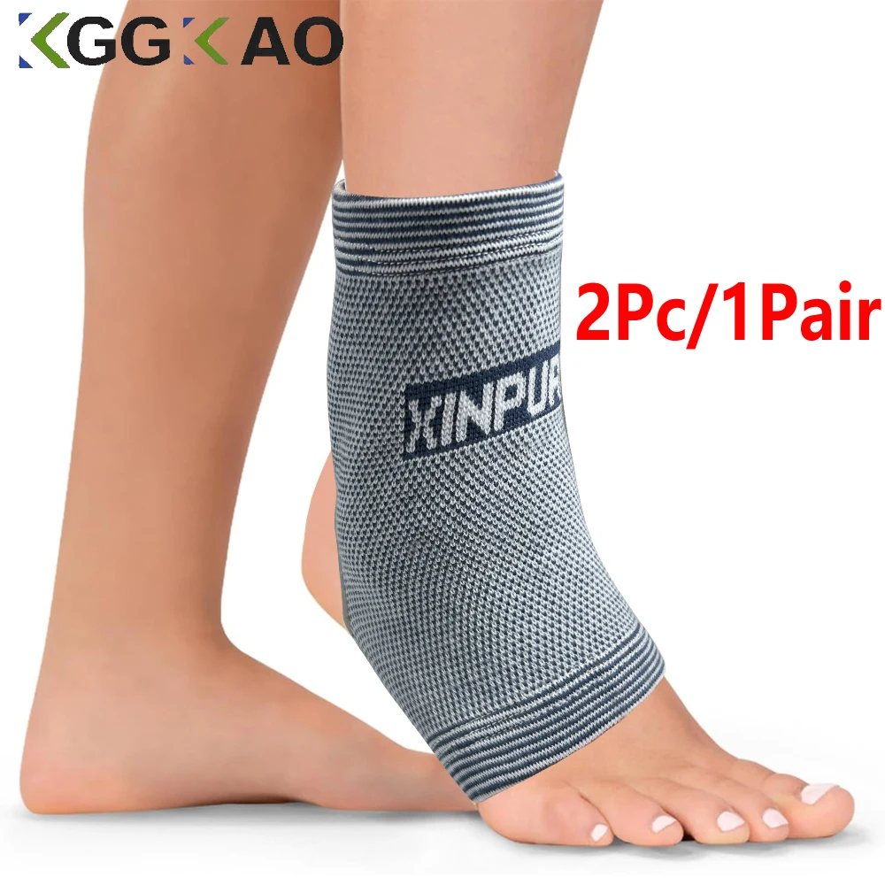 

1Pair Ankle Support Sleeve - Open Heel,Elastic & Breathable Knitted Fabric,Medium Compression,For Men,Women -Right or Left Foot