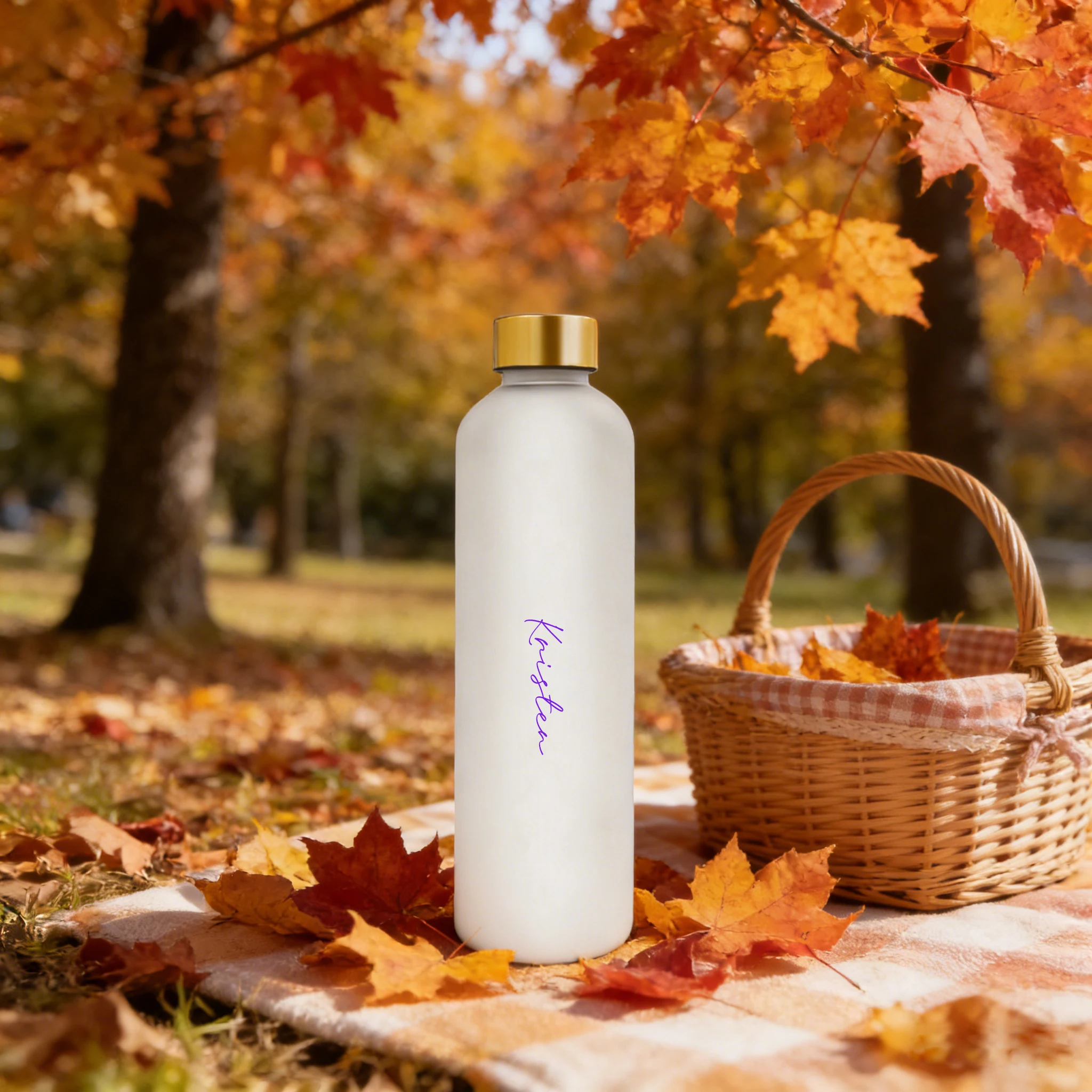 Custom Personalized Text Name Cold Water Cup 1000ml White Outdoor Travel Camping Field Water Cup, Holiday Gift