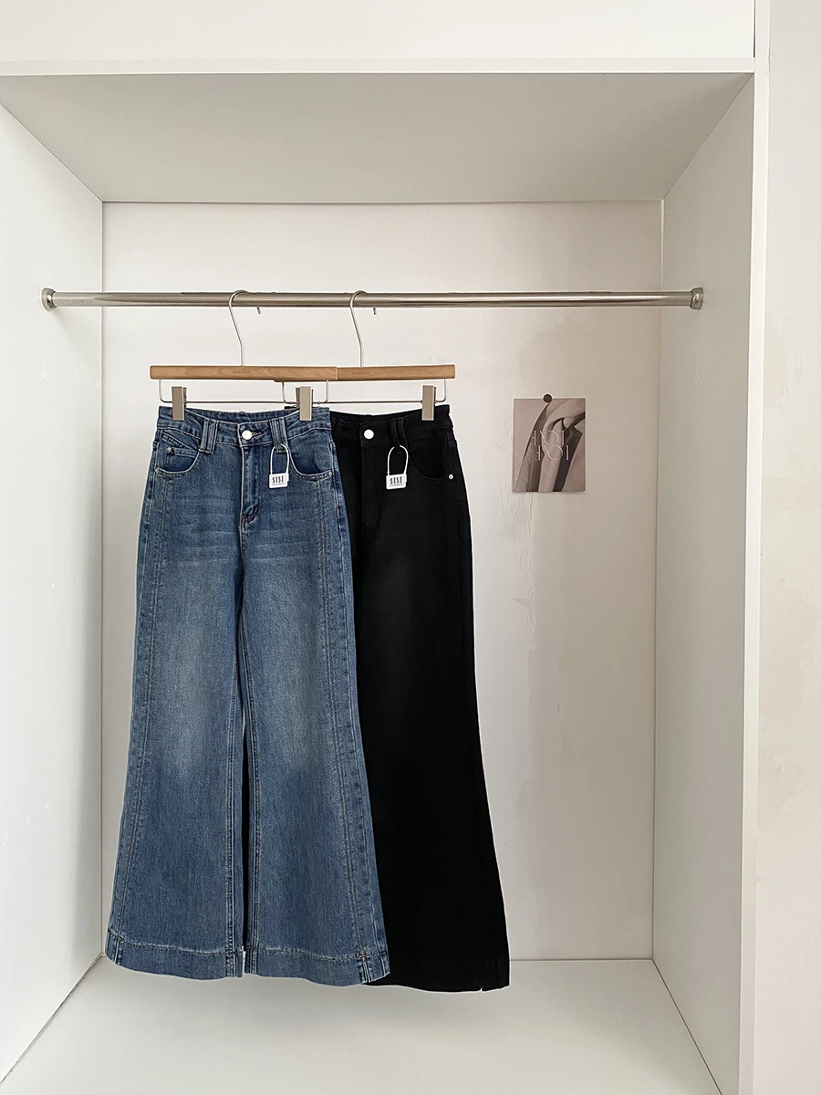 

Korean Style Casual Versatile High Waist Slimming Spring New Arrival Women's Denim Jeans Commute Micro Flared Pants