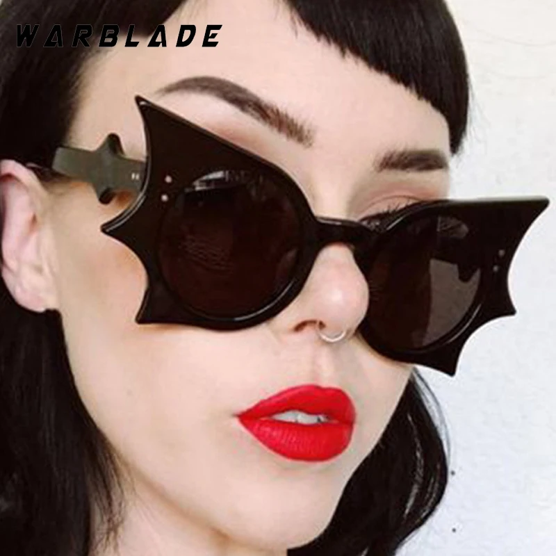 

Trending Personality Wacky Bat Frame Women's Sunglasses Designer Brand Steampunk Men Sunglass Outdoor Street Snap Shades UV400
