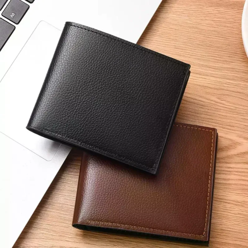 Thin PU Leather Wallet For Men Large Capacity Multi Card Slots Credit ID Holder Daily Cash Purse Portable Carry Storage Bag