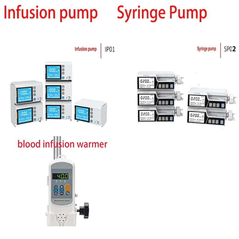 Stackable Type Human or Veterinary Use Syringe Pump Infusion pump LCD real-time Alarm Transfusion Heater