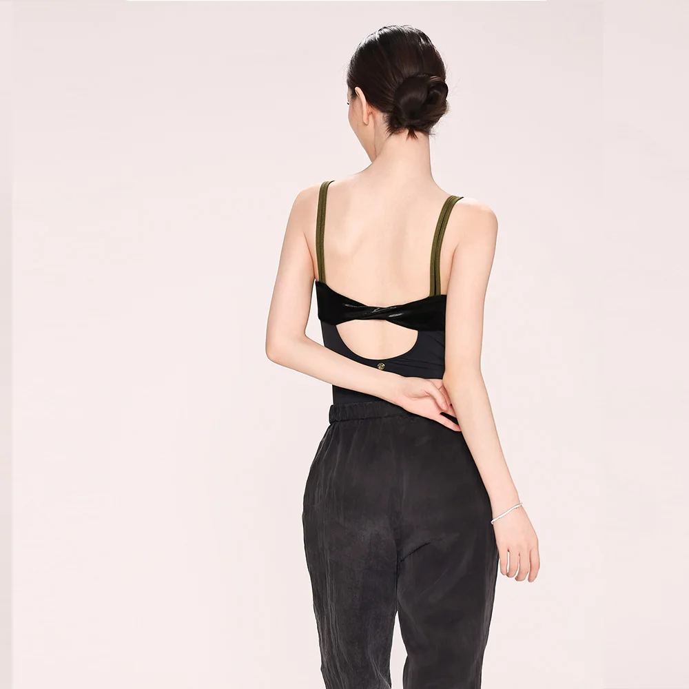 Ballet Leotard for Women Practice Dress with Wide Shoulders Velvet Gymnastics Performance Dress Adult Air Yoga Costume
