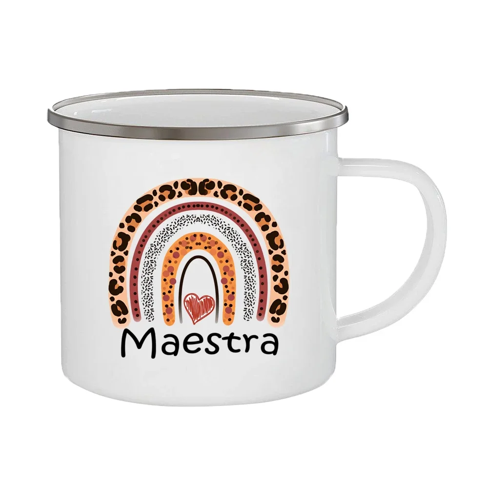 Tazze da caffè con stampa Maesttra spagnola tazze smaltate regalo per insegnanti succo di tè tazza d\'acqua grazie tazza smaltata regalo Maesttra