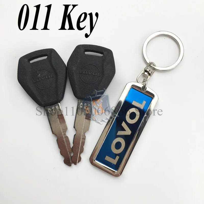 

10/5/2PCS 011 Excavator Keys For Lovol FR60 75 80 150 220 260 330 360 Ignition Switch Door Opening Key