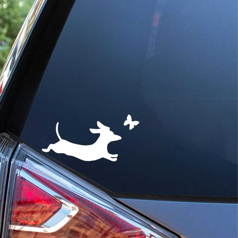

Dachshund Car Sticker, Dachshund Chasing Butterfly Pattern, Suitable for Cars, Motorcycles, Trucks and Laptops