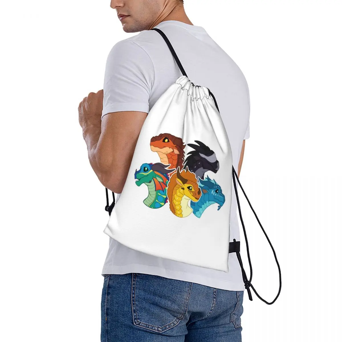 WOF Dragonets Of Destiny Backpacks Multi-function Drawstring Bundle Pocket Sundries Bag Book Bags for Man Woman School