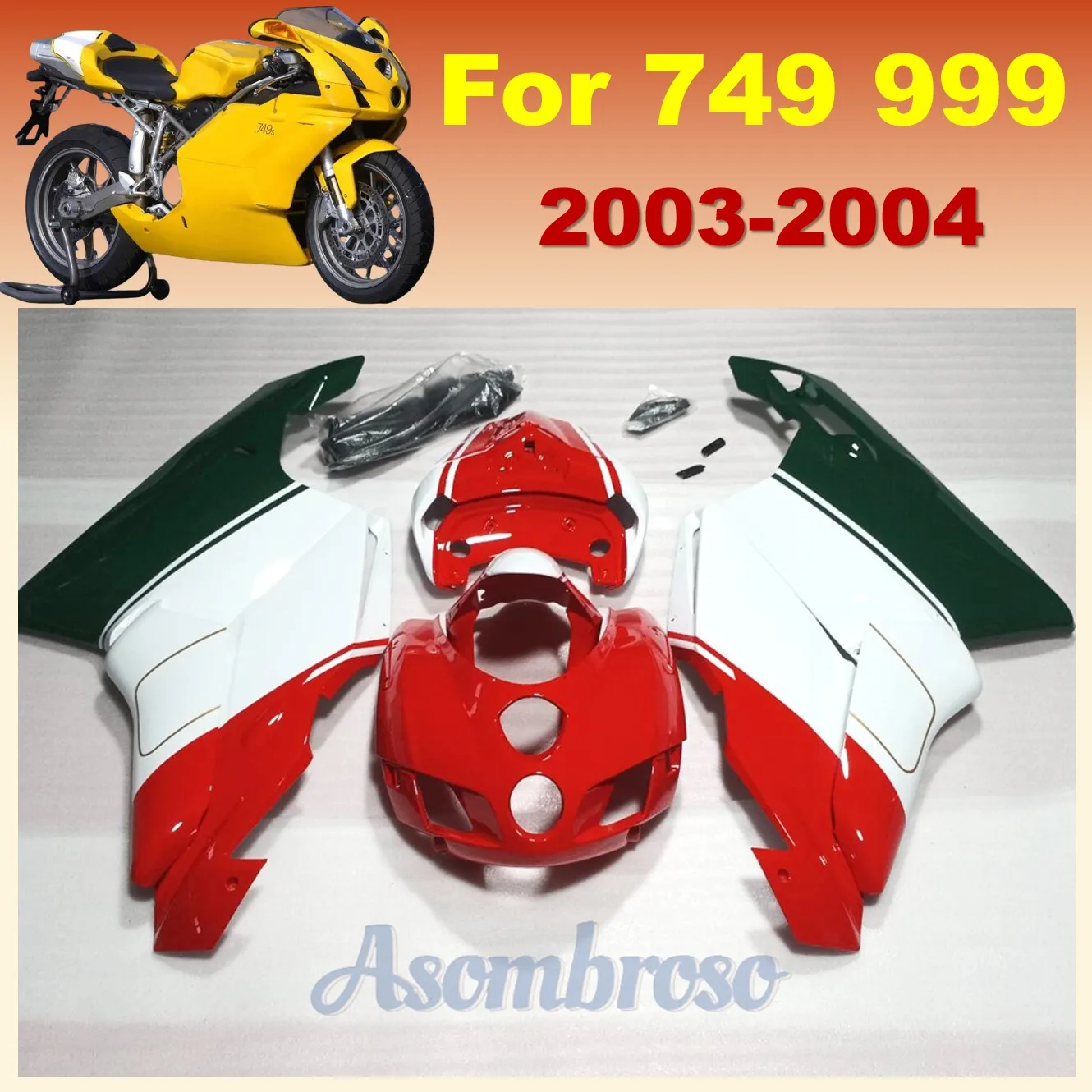 Free Customize Fairings Kit for 749 999 2003 2004 749s 03 04  Injection Molding Body Rebuild Motorcycle Shell