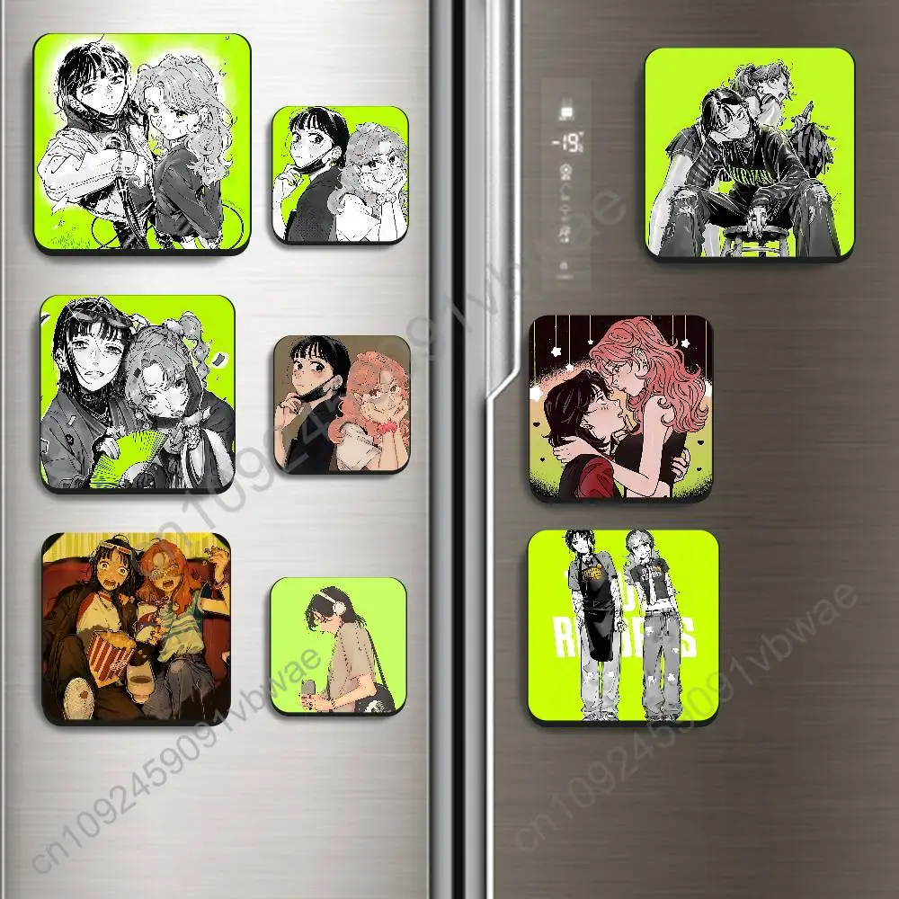 The Guy Aya Oosawa tgswiiwagaa Mitsuki Black Square Plastic Fridge Magnet, for Magnetic Sticker No Trace Left, Durable
