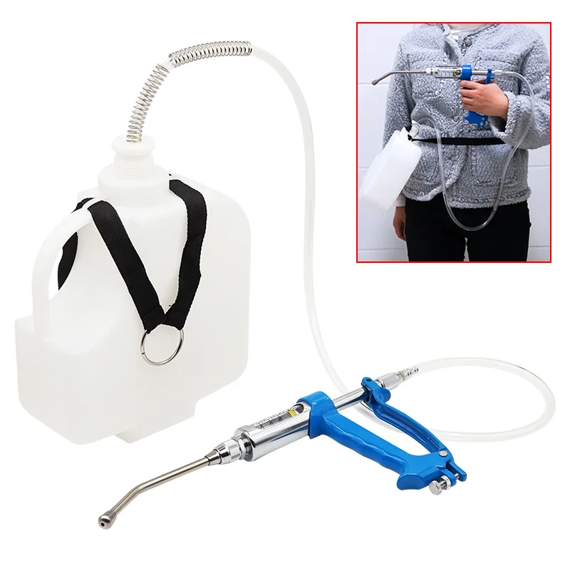 

5ML/10ML/20ML/30ML Veterinary Continuous Feeding Gun for Cattle Goat Pet Backpack Medicine Pot Drenching Gun with 2.5L Bottle